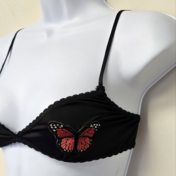 Urban outfitters  Butterfly Applique Out from Under Bra black S - Picture 3 of 12